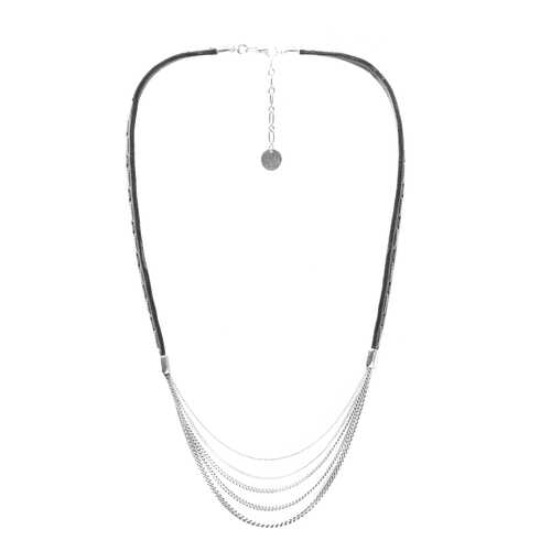 Колье женское ORI TAO OT-15-30333 серебристое/черное в Снежная Королева
